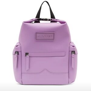 Brand new‎ without Tags Hunter Clip Top Coated Leather Back Pack Purple